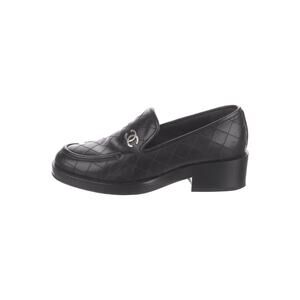 Chanel 2021 Interlocking Black Cc Logo Loafers Size 6
